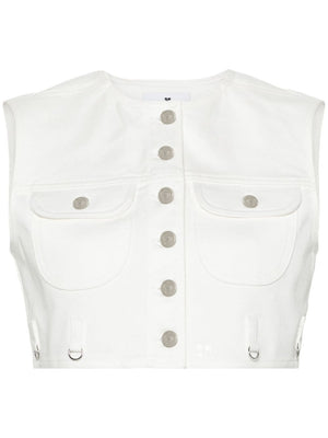 COURREGÈS Stylish White Cropped Denim Vest for Women in SS24