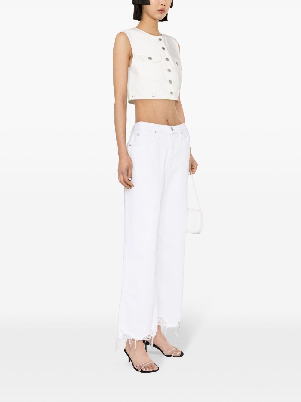 COURREGÈS Stylish White Cropped Denim Vest for Women in SS24