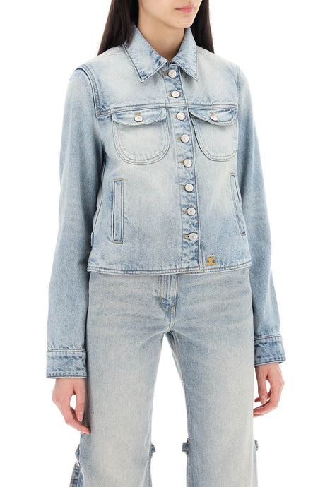 COURREGÈS Light-Washed Cotton Denim Trucker Jacket for Women