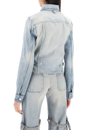 COURREGÈS Light-Washed Cotton Denim Trucker Jacket for Women