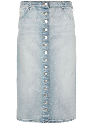 COURREGÈS Clear Blue Denim Midi Skirt for Women - SS24 Collection