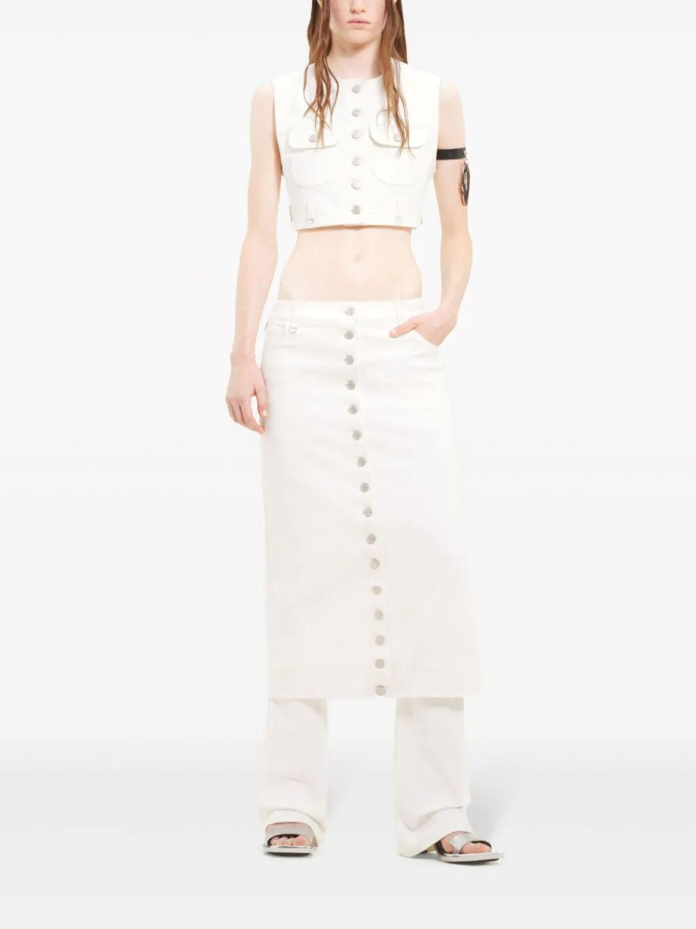 COURREGÈS Minimalist White Mini Skirt for Women - 24SS Collection