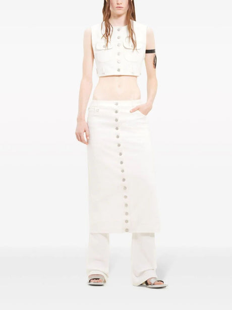 COURREGÈS Minimalist White Mini Skirt for Women - 24SS Collection