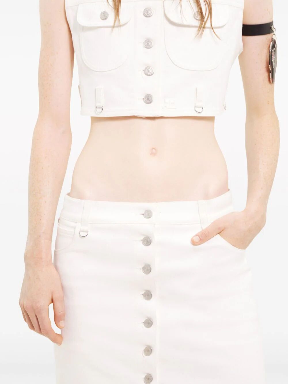 COURREGÈS Minimalist White Mini Skirt for Women - 24SS Collection