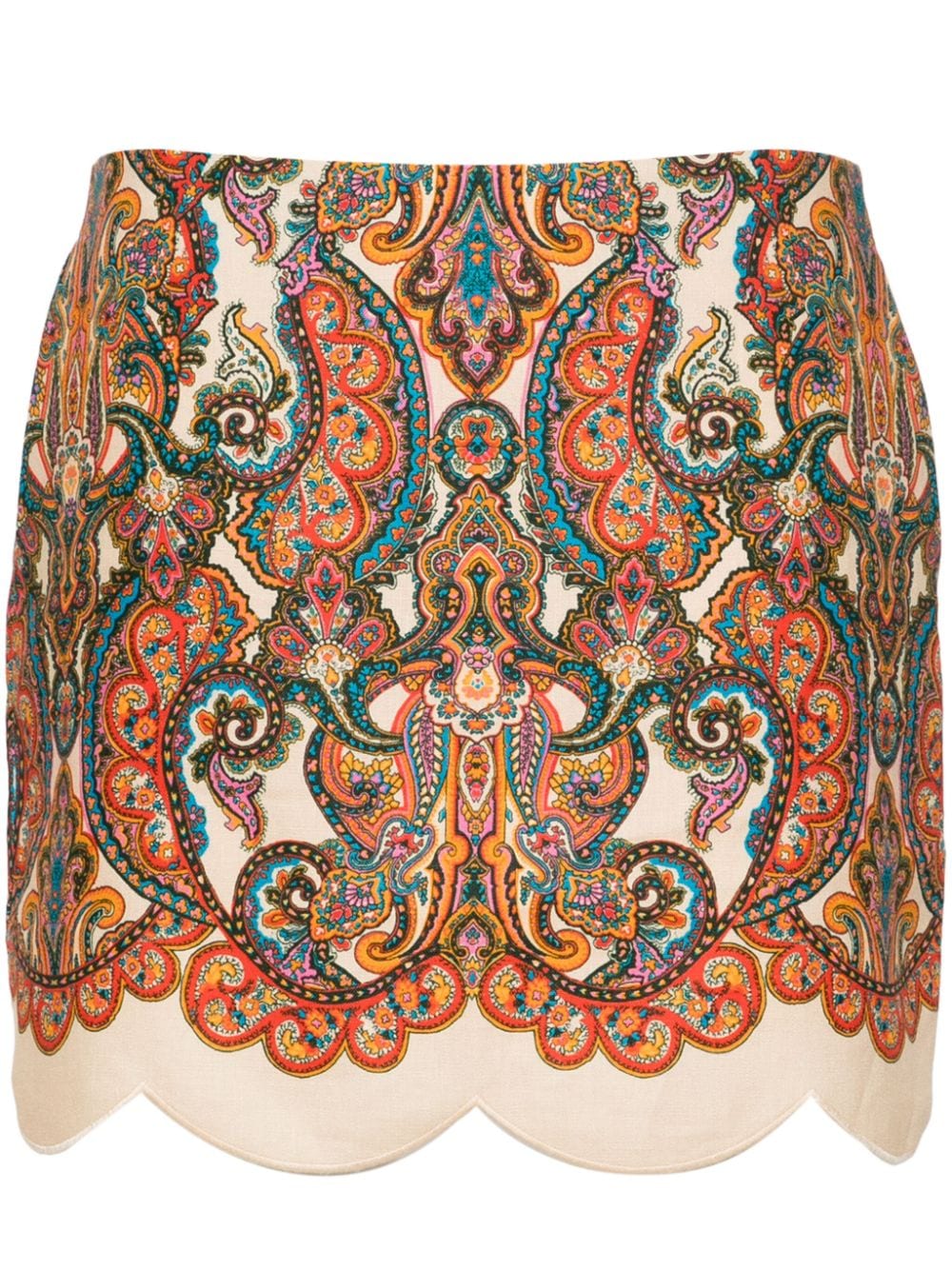 ZIMMERMANN Paisley Paradise Linen Mini Skirt