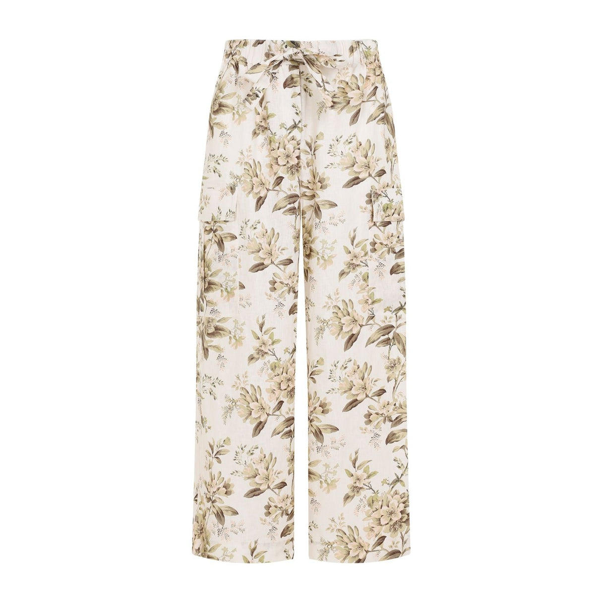 ZIMMERMANN Golden Multicolor Linen Pocket Pants