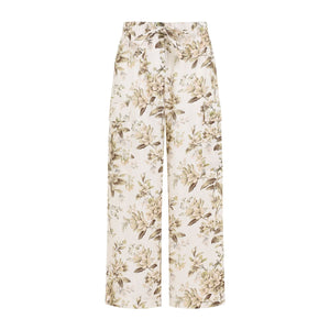 ZIMMERMANN Golden Multicolor Linen Pocket Pants