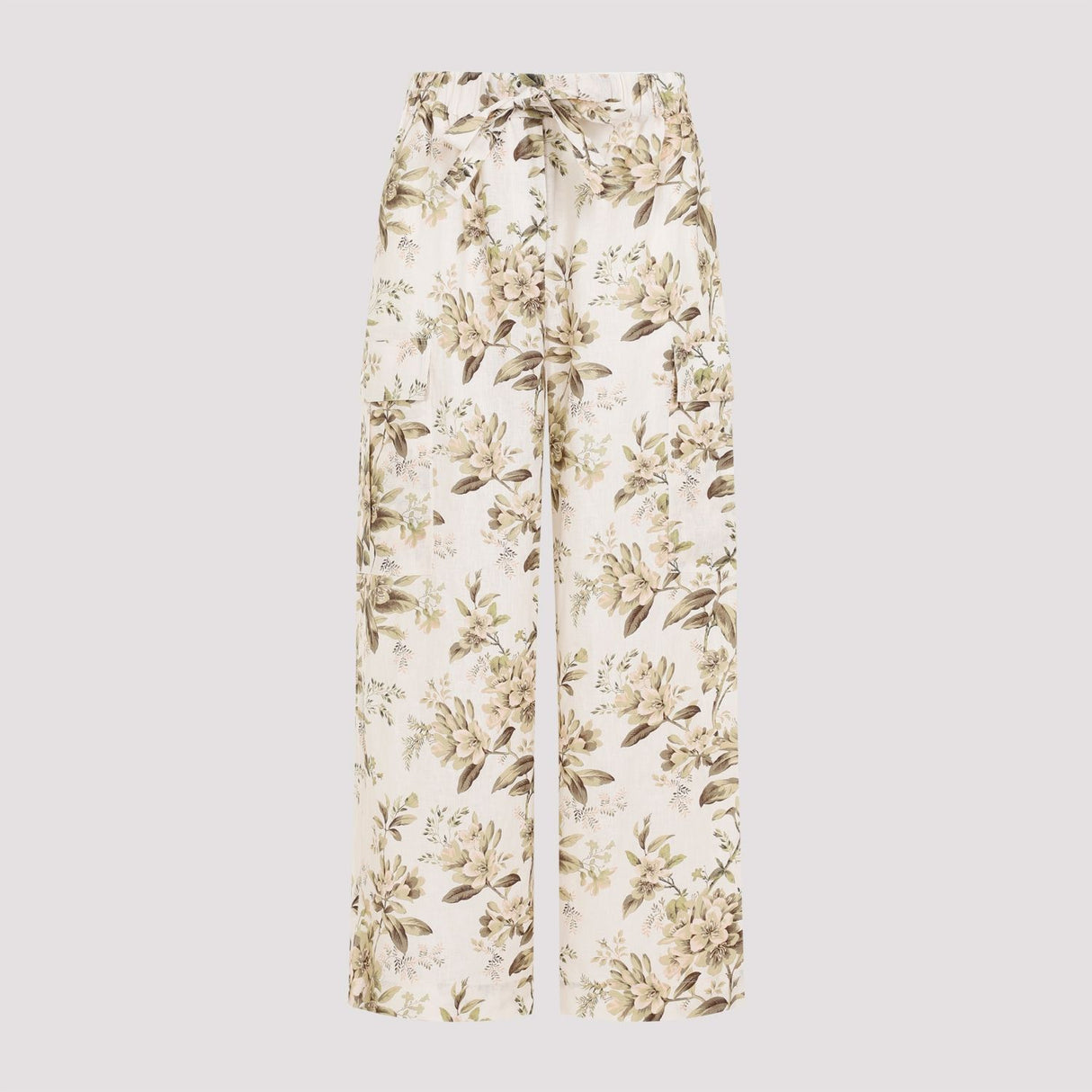 ZIMMERMANN Golden Multicolor Linen Pocket Pants