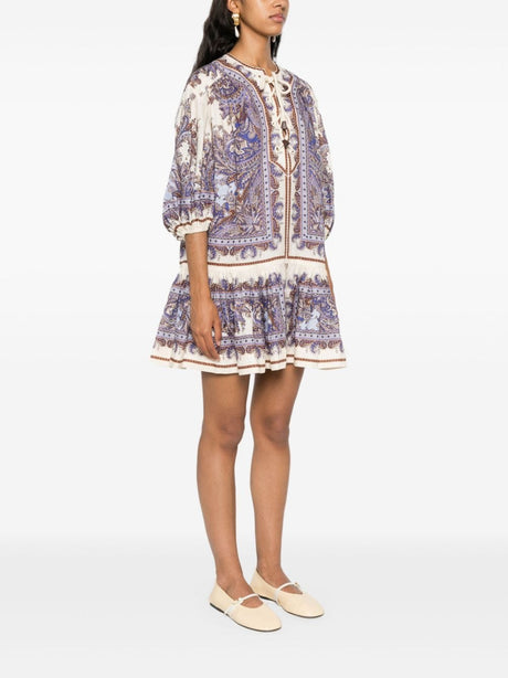 ZIMMERMANN Paisley Print Linen Mini Dress