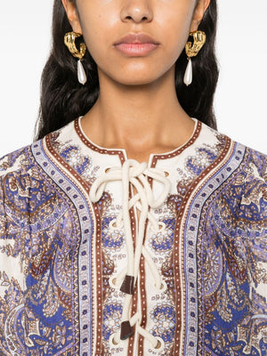 ZIMMERMANN Paisley Print Linen Mini Dress