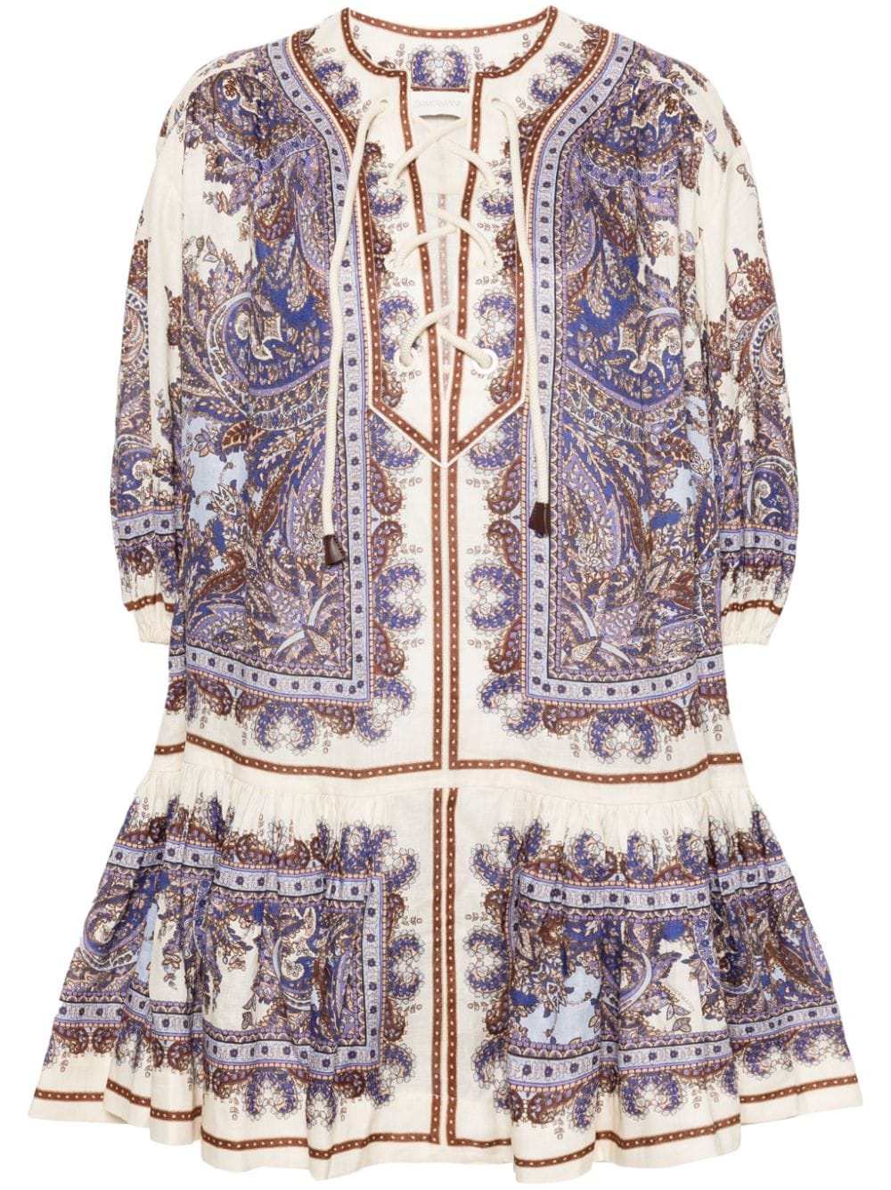 ZIMMERMANN Paisley Print Linen Mini Dress