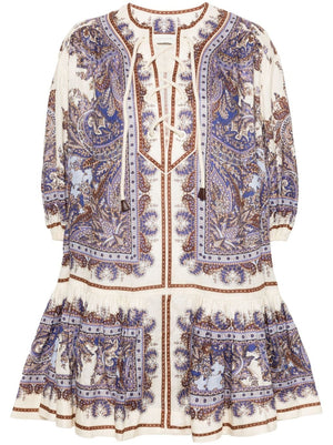 ZIMMERMANN Paisley Print Linen Mini Dress