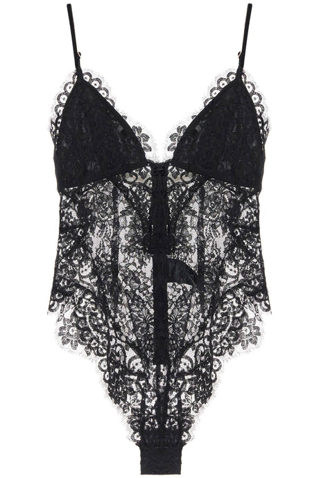 ZIMMERMANN Lace Bodysuit with Adjustable Velvet Straps - Size 0