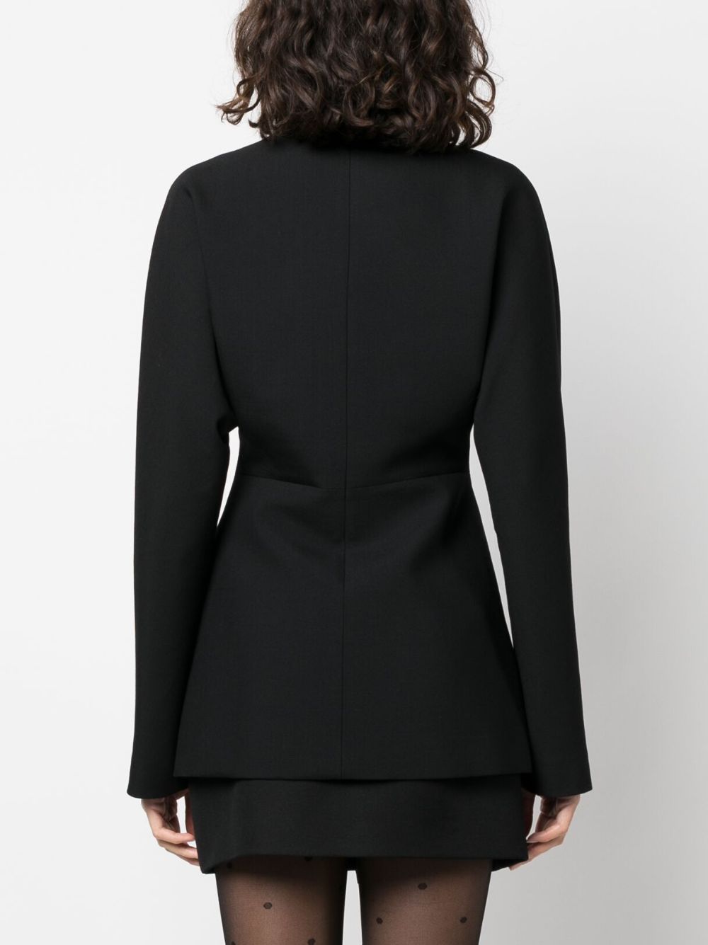 FERRAGAMO Stylish Black Collarless Single-Breasted Blazer for Women from FW23 Collection