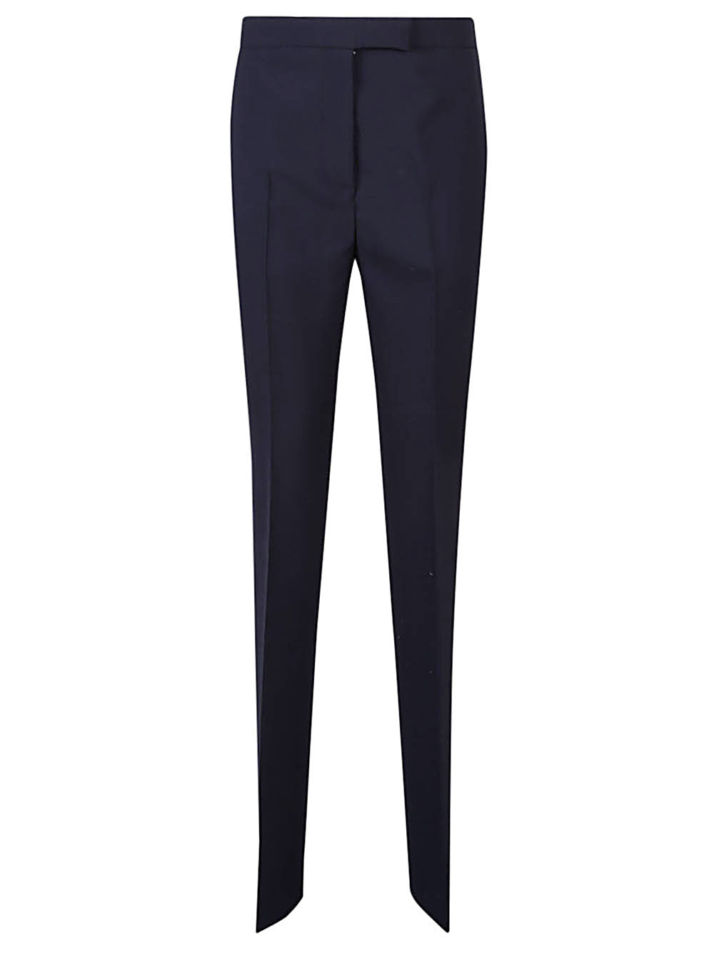 FERRAGAMO Blue Wool Trousers for Women - Asymmetrical Closure & Fillet Pocket