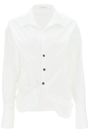 Ferragamo Elegant White Shirt with Draped Hem for Women - SS24 Collection