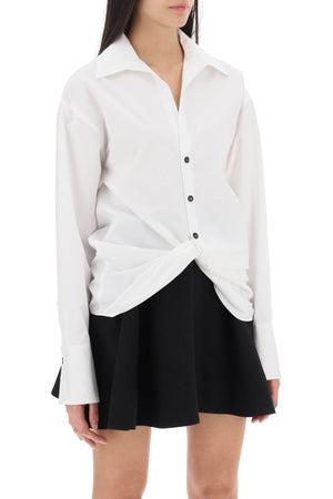 Ferragamo Elegant White Shirt with Draped Hem for Women - SS24 Collection