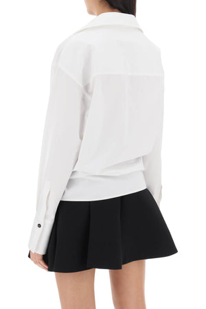 Ferragamo Elegant White Shirt with Draped Hem for Women - SS24 Collection