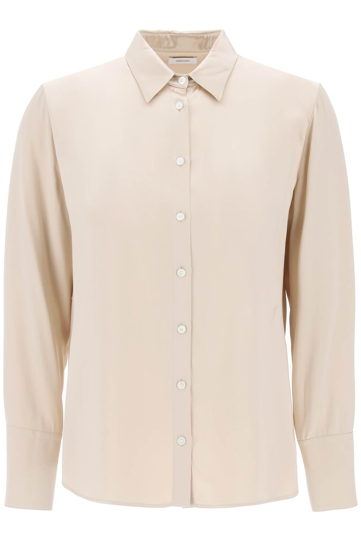 FERRAGAMO Classy Viscose Satin Shirt for Women in Neutral Tone