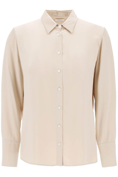 FERRAGAMO Classy Viscose Satin Shirt for Women in Neutral Tone