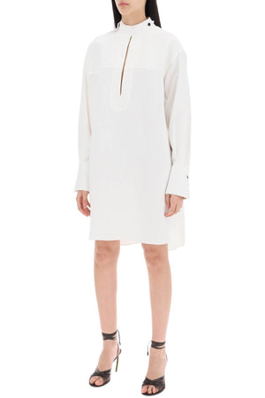 FERRAGAMO White Linen Blend Tunic Dress for Women - SS24 Collection