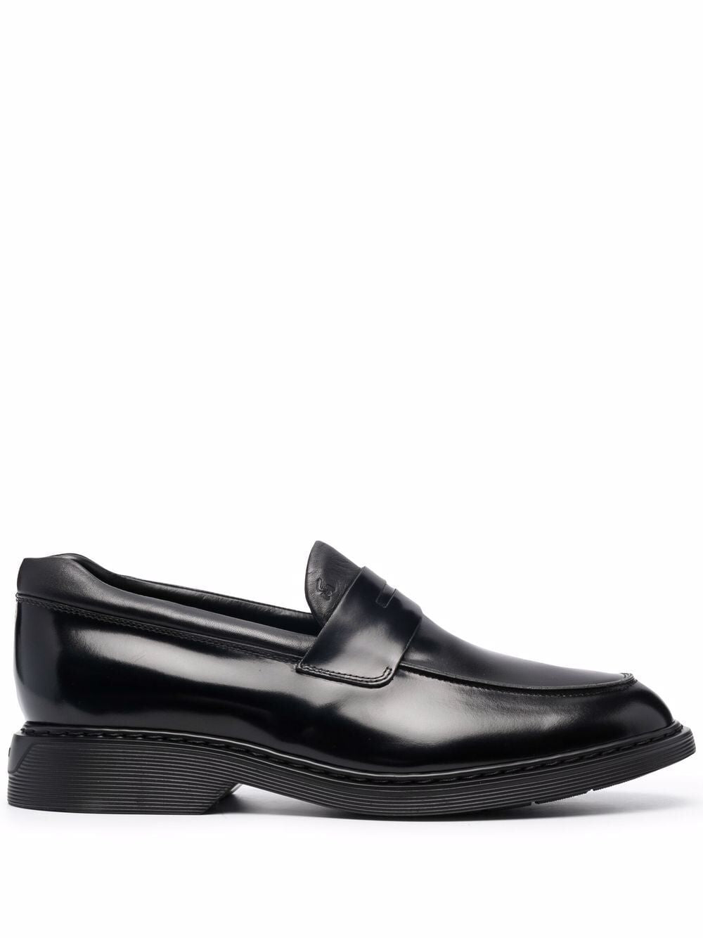 HOGAN Black Leather Moccasins for Men - Classic Style and Casual Flair - Memory Foam Cushioning - Made in Italy