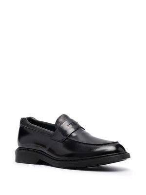 HOGAN Black Leather Moccasins for Men - Classic Style and Casual Flair - Memory Foam Cushioning - Made in Italy