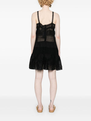 ZIMMERMANN Elegant Black Lace Trim Mini Dress