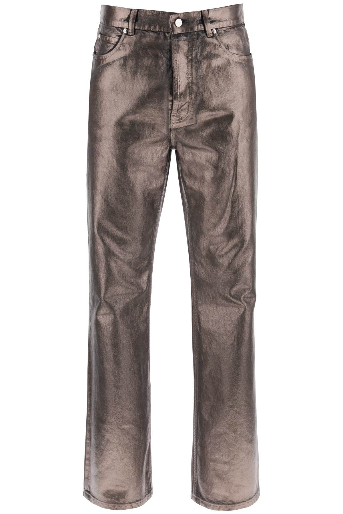 FERRAGAMO Men's Metallic Denim Jeans - Regular Fit, Straight Cut