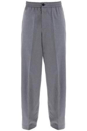 Ferragamo Men's Lightweight Wool Tailored Trousers in Canvas Fabric - FW24