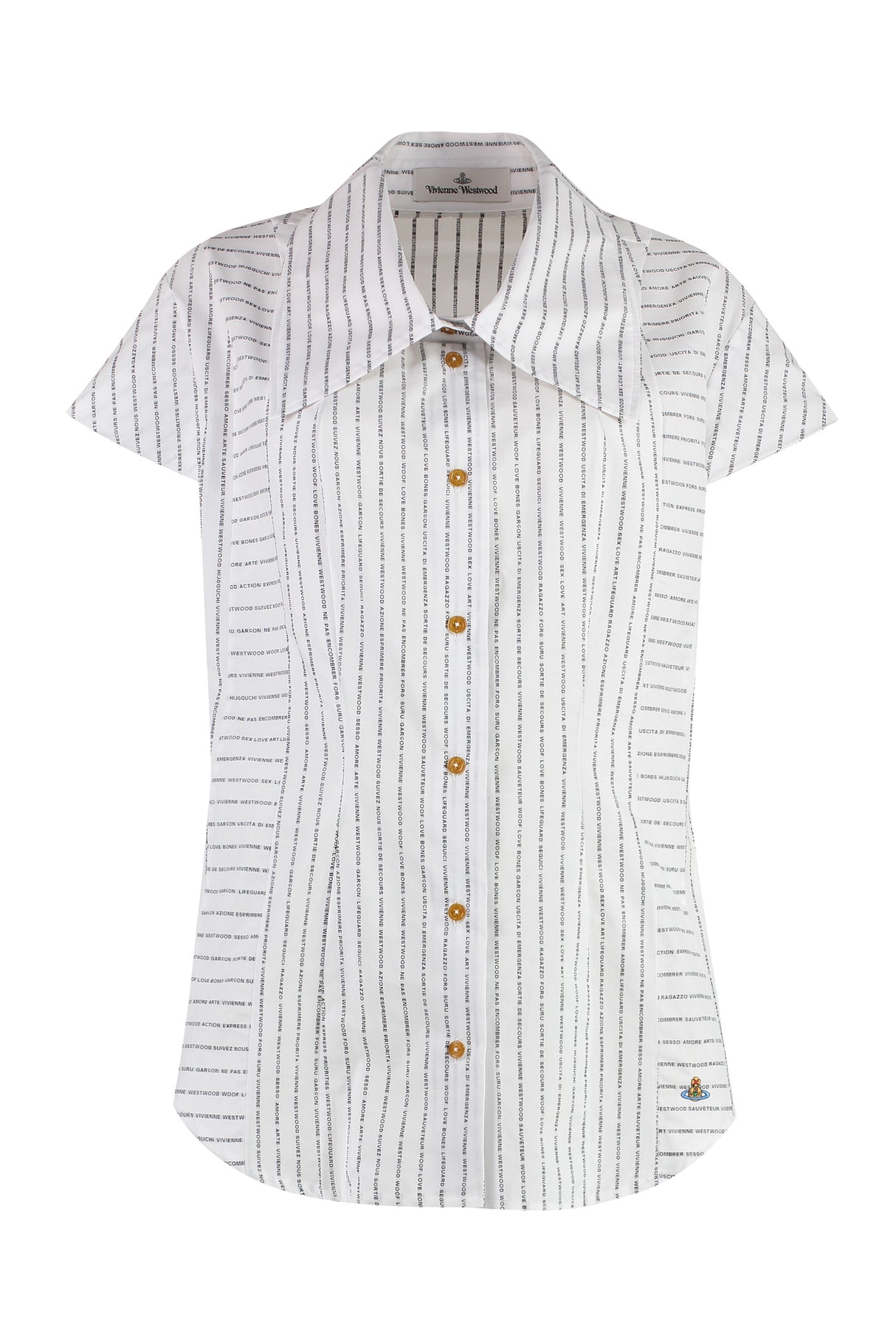 VIVIENNE WESTWOOD Printed Cotton Shirt with Rounded Hem