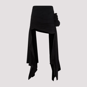 MAGDA BUTRYM Black Viscose Mini Skirt for Women in SS24