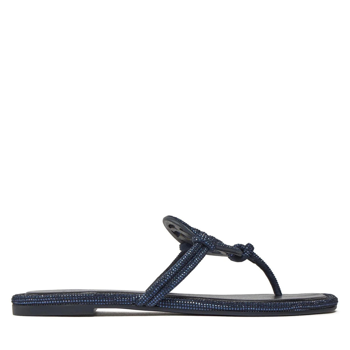 TORY BURCH Miller Knotted Pavé Navy Sandals