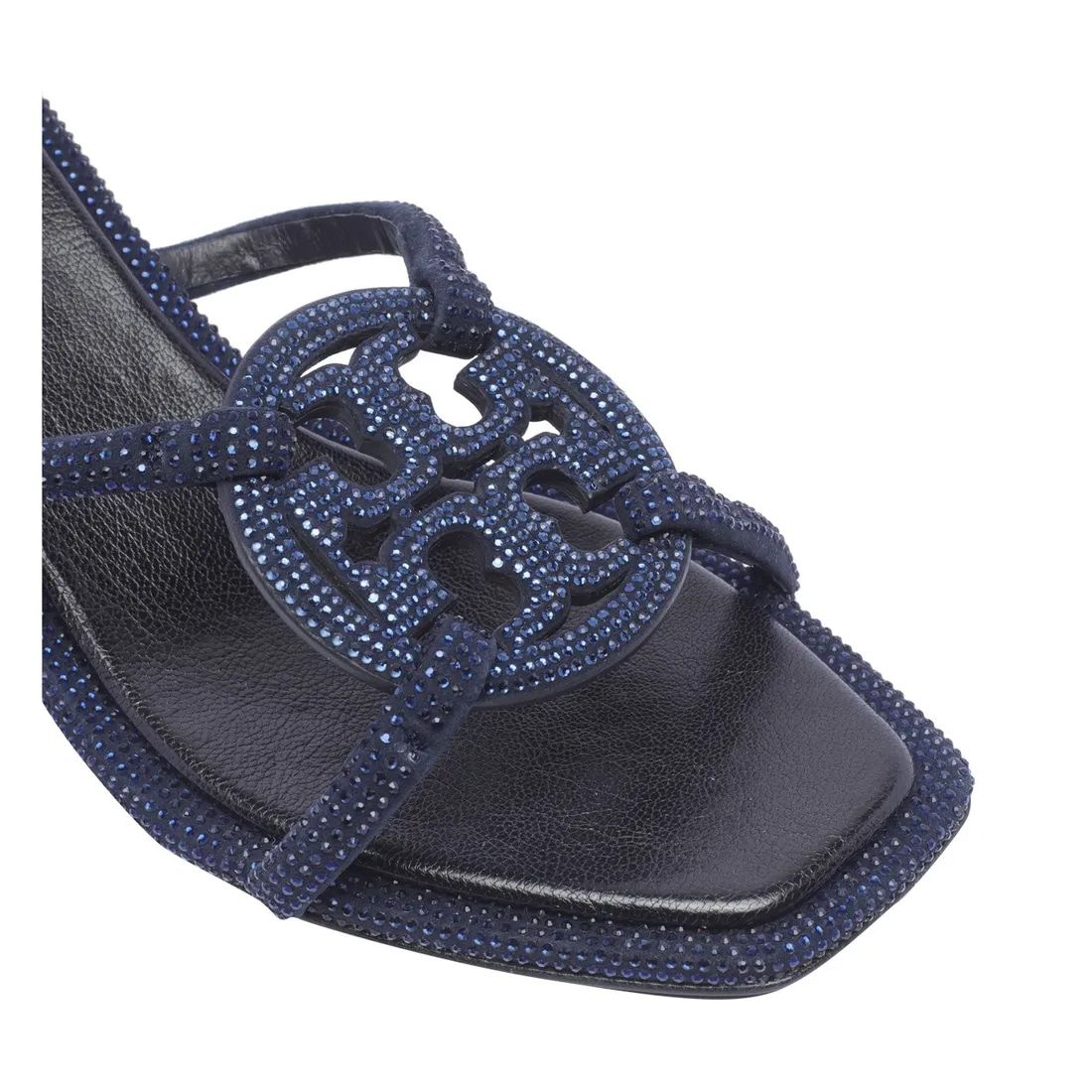 TORY BURCH Pave Geo Bombe Navy Low Heel Sandals