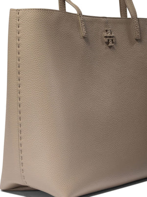 TORY BURCH McGraw Elegant Beige Leather Tote