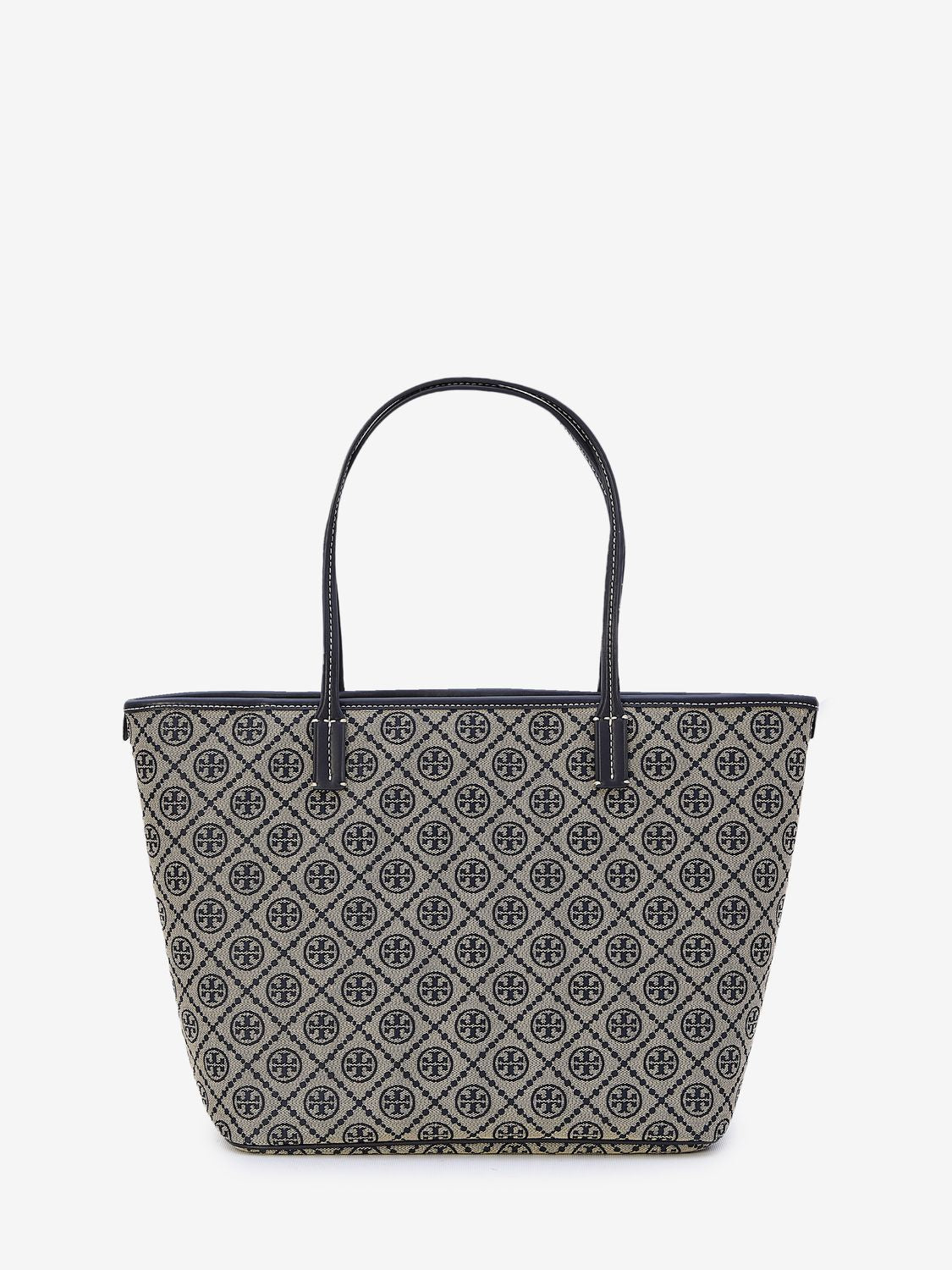 TORY BURCH Canvas Tote Handbag featuring Iconic T Monogram Motif