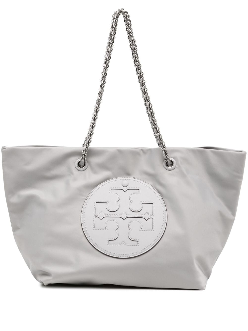 TORY BURCH Raffia Chain Logo Patch Tote Handbag for Women