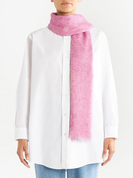 ETRO Foulard Style Rosa Foulard-Printed Cachemira Scarf for Women - SS23