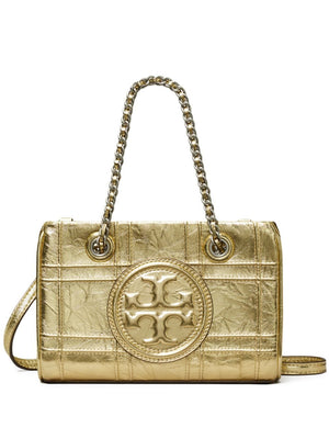 TORY BURCH Gold Lamb Leather Mini Shopper Tote for Women - SS24