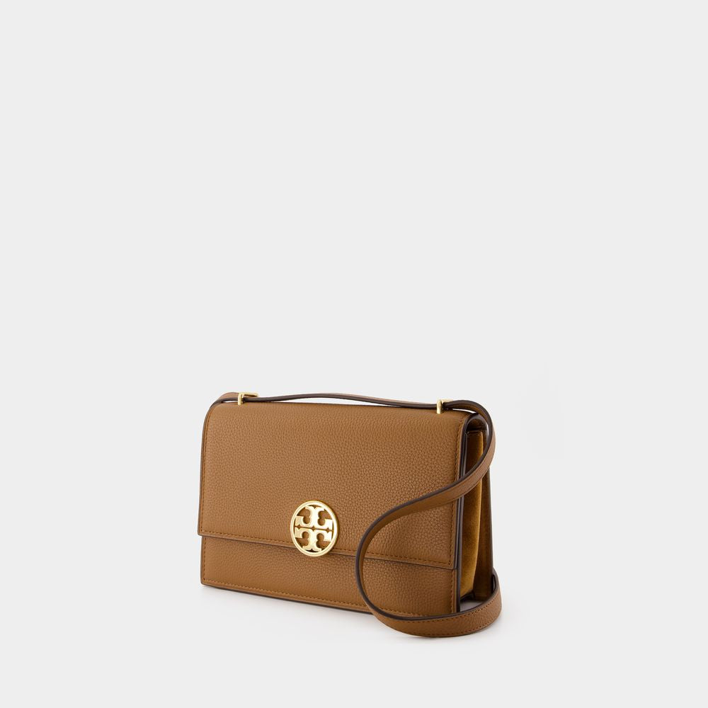 TORY BURCH Miller Shoulder Handbag - Cognac Brown