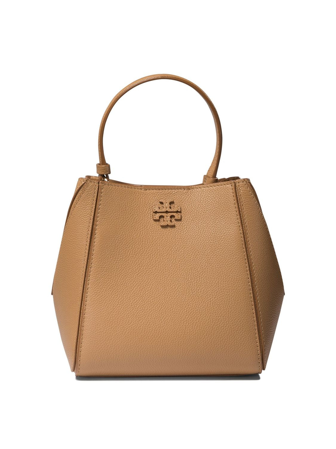 TORY BURCH McGraw Small Leather Bucket Bag in Brown