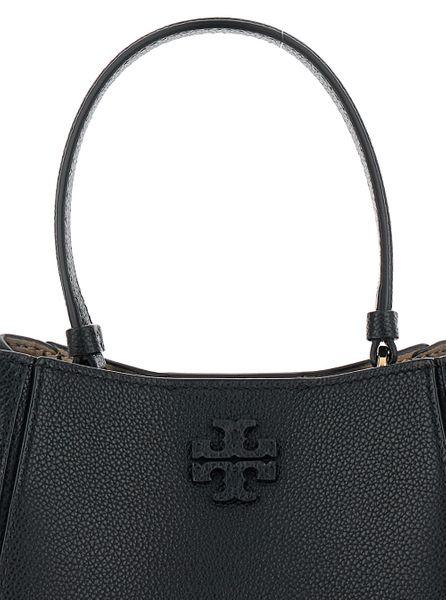 TORY BURCH Elegant Grained Leather Handbag with Logo Plaque