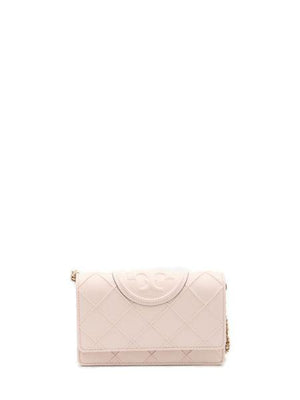 TORY BURCH Elegant Pink Quilted Mini Wallet with Chain Strap - 11.8x19.5x3.5 cm