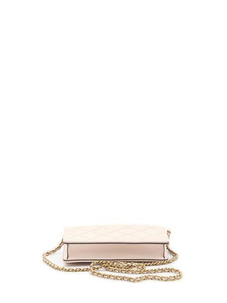 TORY BURCH Elegant Pink Quilted Mini Wallet with Chain Strap - 11.8x19.5x3.5 cm