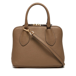 TORY BURCH Mini Taupe Oak Pebbled Leather Swing Handbag for Women