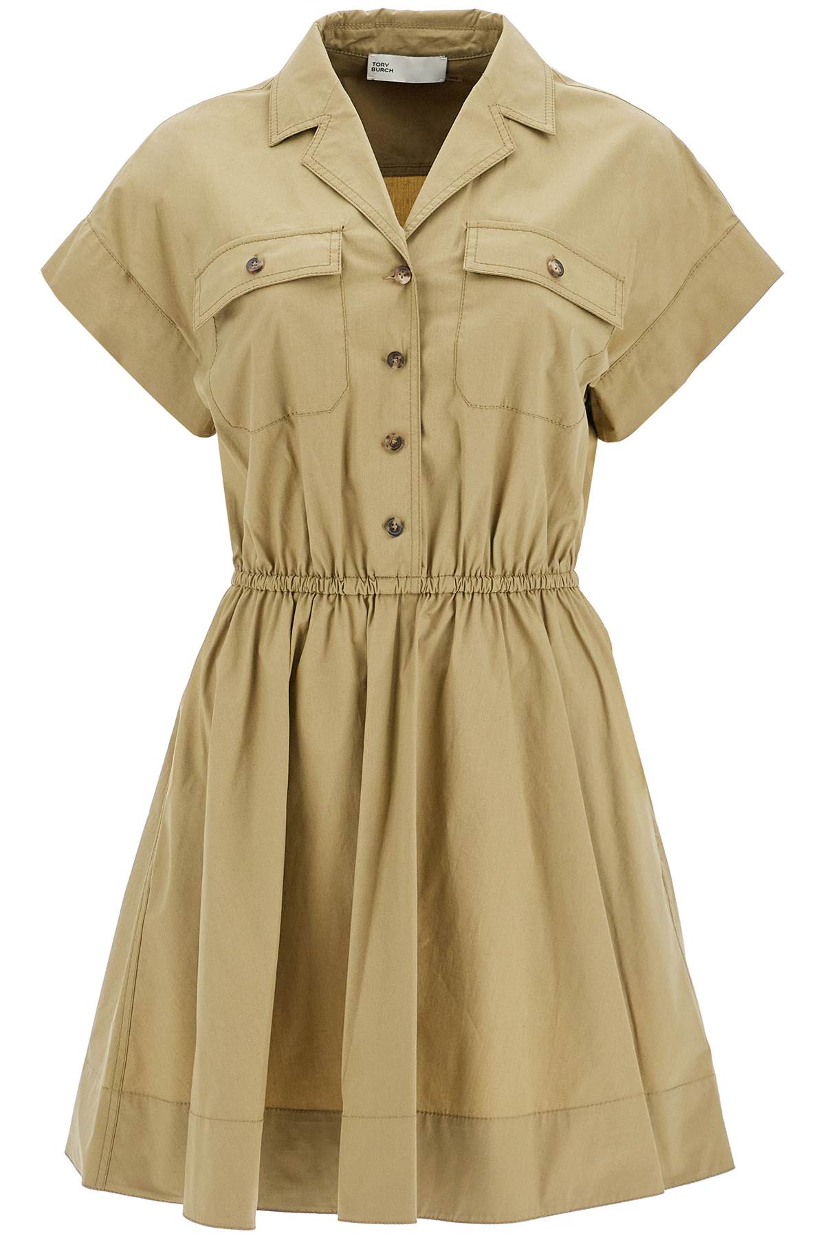 TORY BURCH Elegant Mini Chemisier Dress with Stretch Cotton