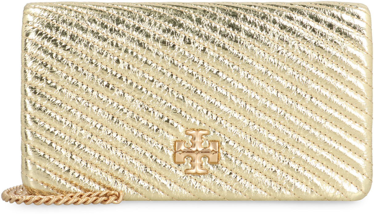 TORY BURCH Mini Leather Wallet on Chain - Metallic Finish