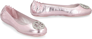 TORY BURCH Mini Travel Metallic Leather Ballet Flats