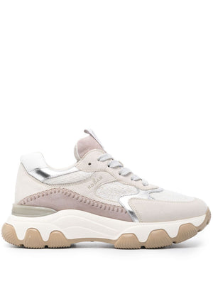 HOGAN Nude & Neutrals Hyperactive Lace Up Sneakers for Women