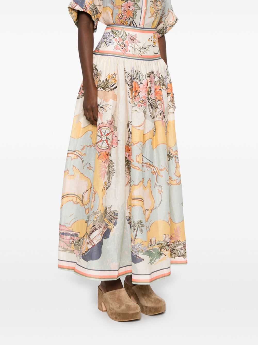 ZIMMERMANN Floral Midi Skirt